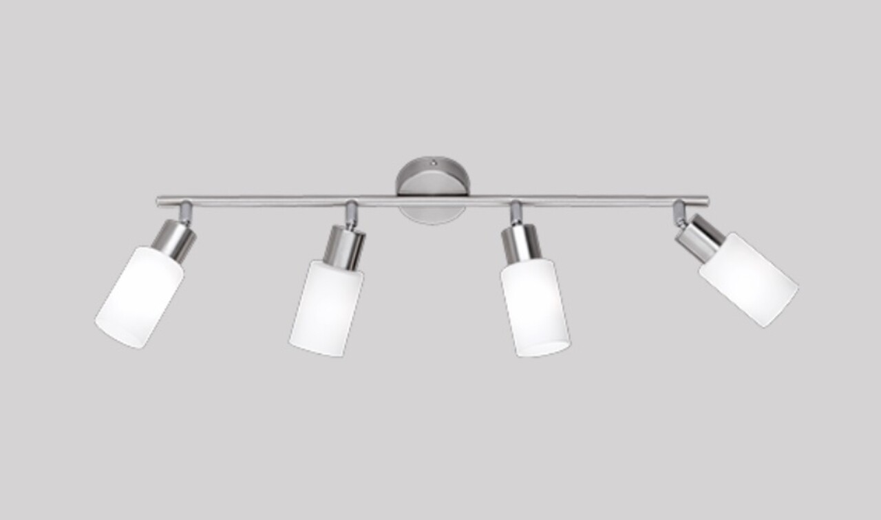 Plafoniera Mars, RL, 60x8x18.5 cm, 40W, 4x E14, metal, nichel mat/alb - imagine 3